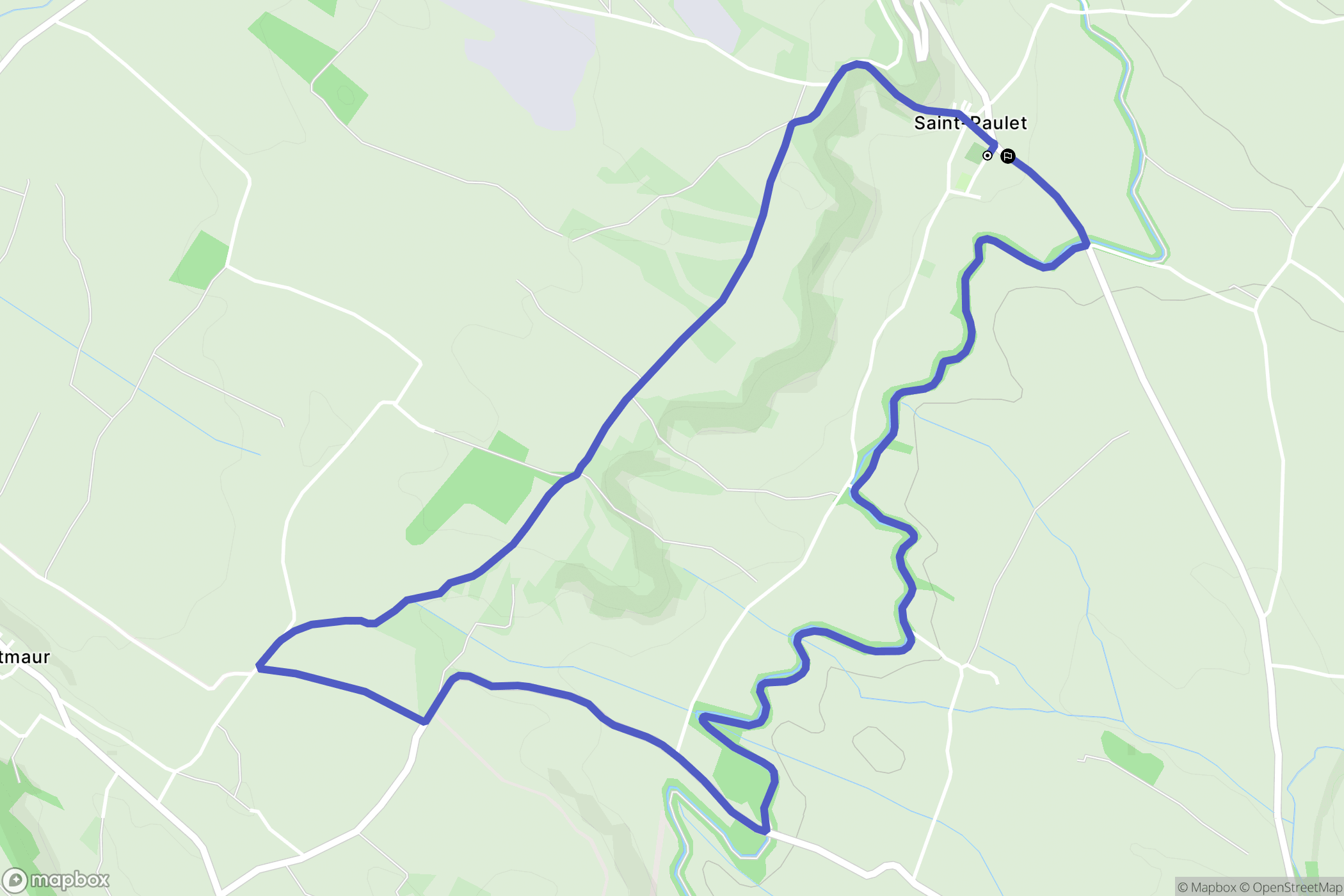 Saint-Paulet : carte du parcours de randonnée - France