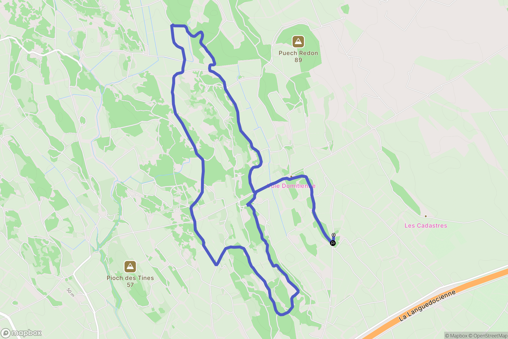 Pinet : carte du parcours de randonnée - France