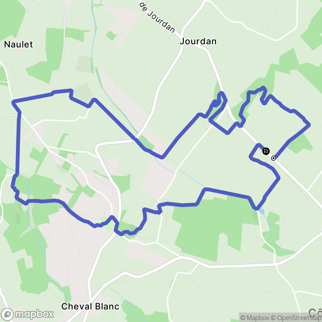 Mourens : carte du parcours de randonnée - France