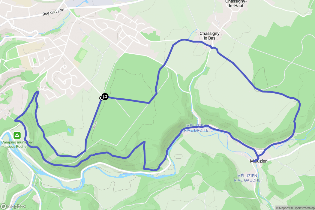 Avallon : carte du parcours de randonnée - France