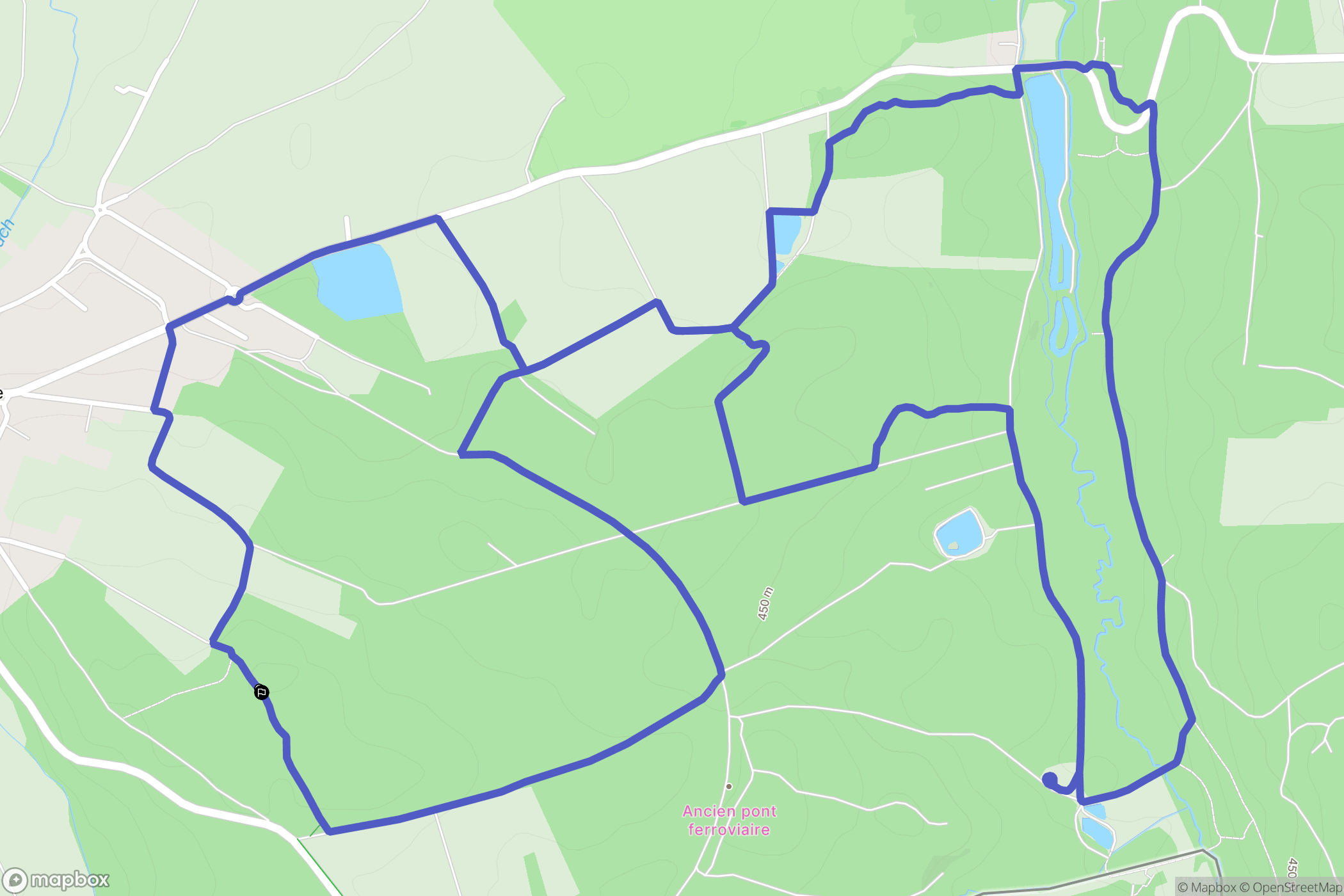 Pfetterhouse : carte du parcours de randonnée - France