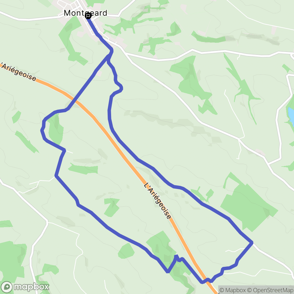 Montgeard : carte du parcours de randonnée - France