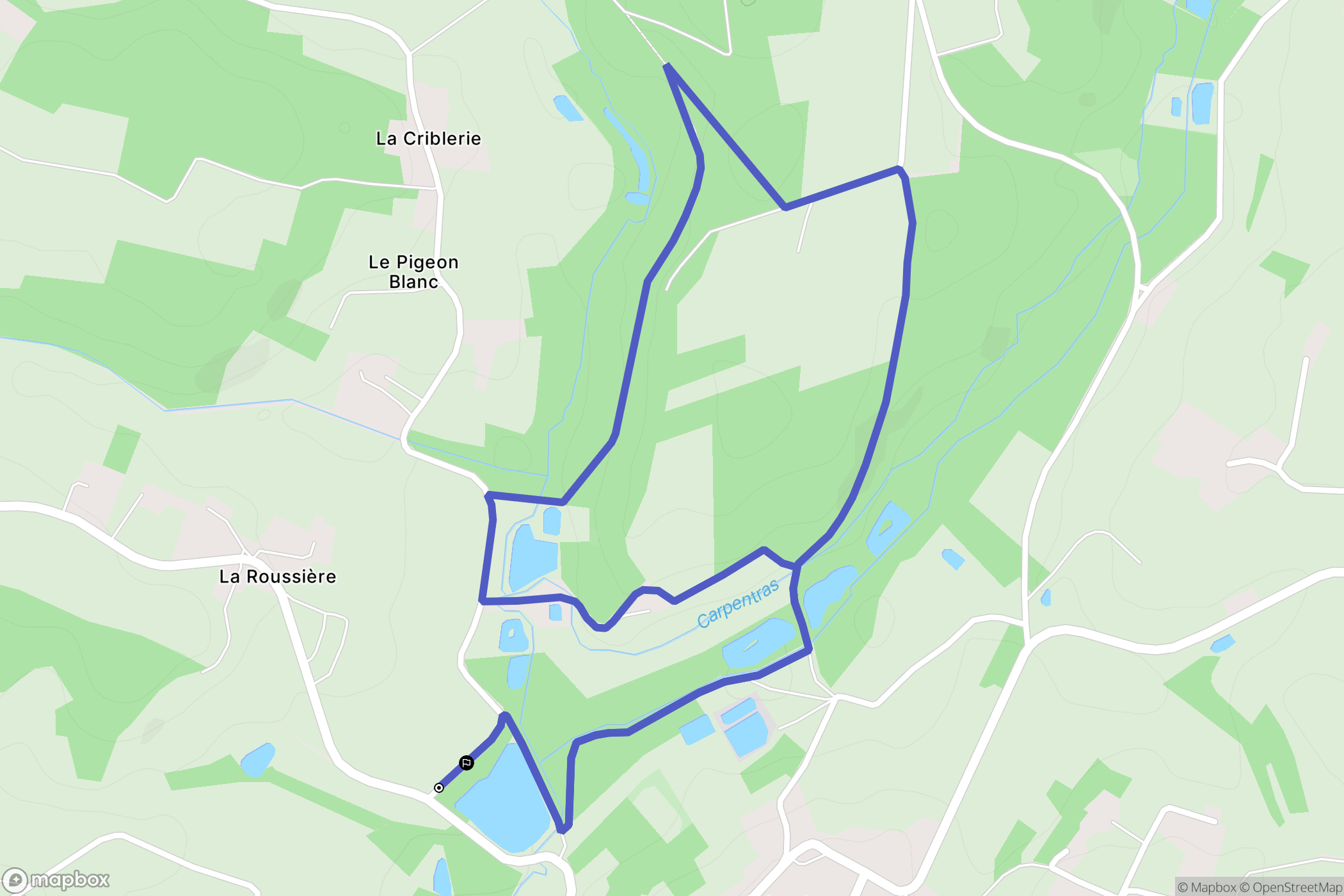 Saint-Jean-de-la-Motte : carte du parcours de randonnée - France