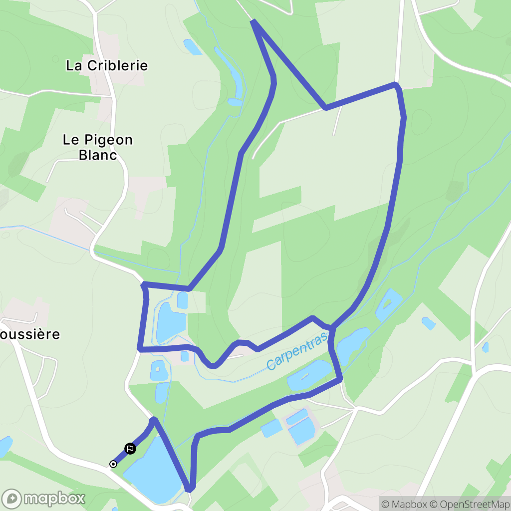 Saint-Jean-de-la-Motte : carte du parcours de randonnée - France