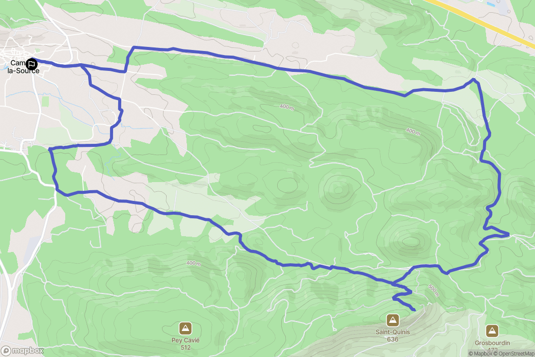 Camps-la-Source : carte du parcours de randonnée - France