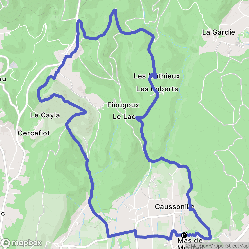 Saint-Julien-les-Rosiers : carte du parcours de randonnée - France