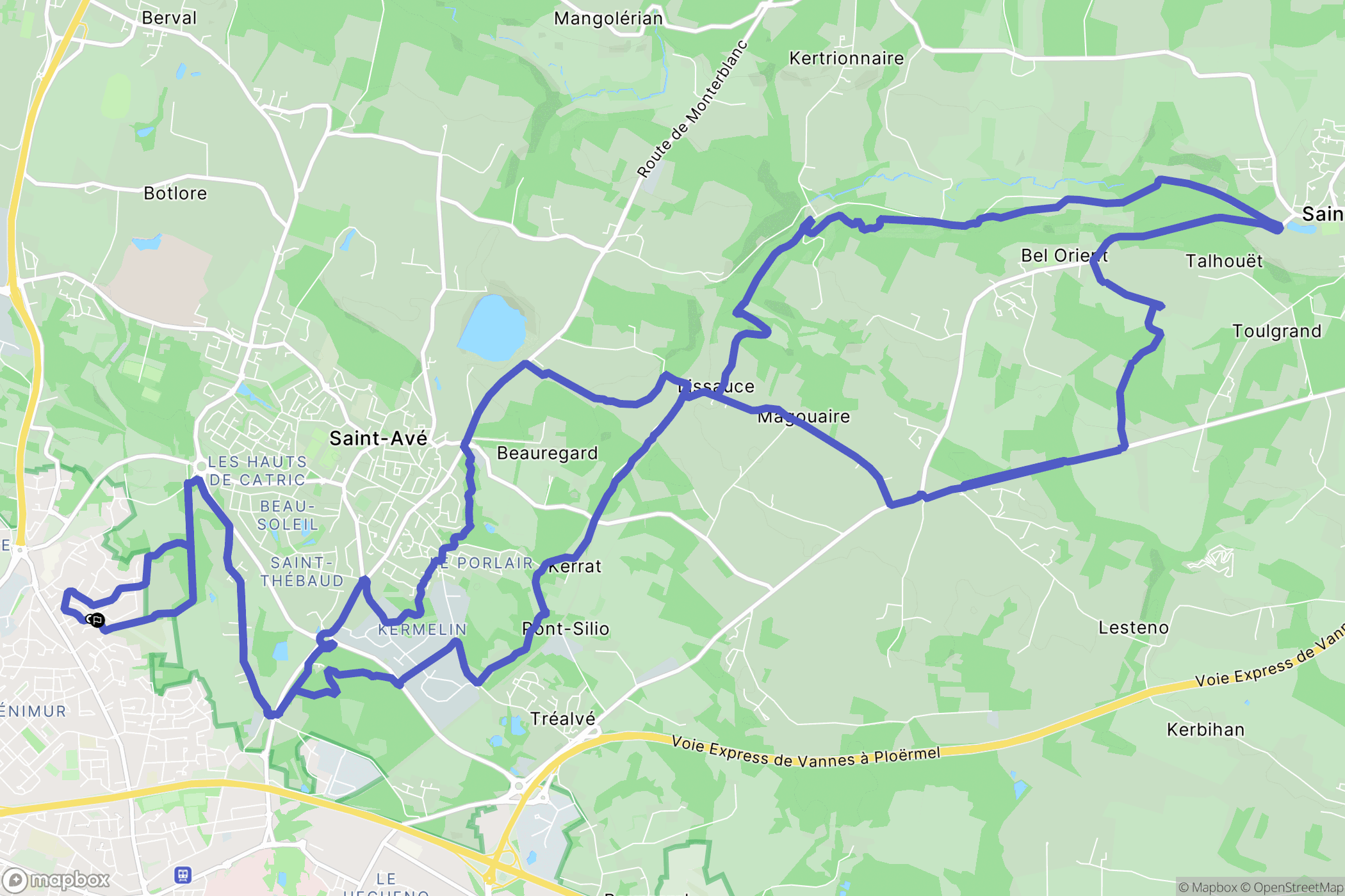 Saint-Avé : carte du parcours de randonnée - France