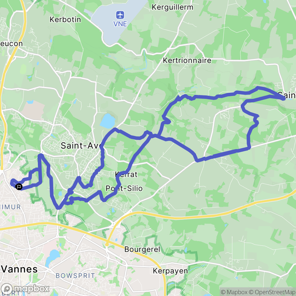 Saint-Avé : carte du parcours de randonnée - France