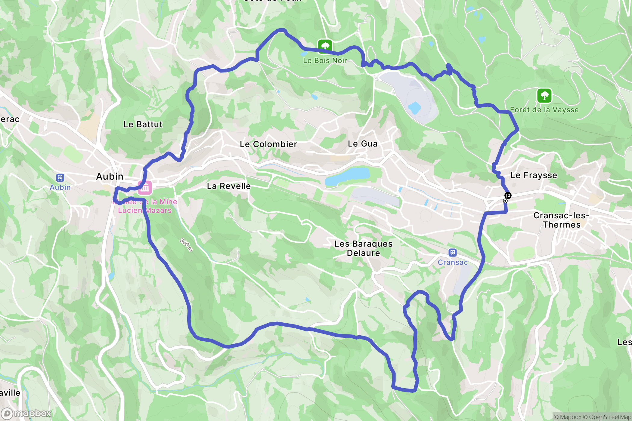 Cransac : carte du parcours de randonnée - France