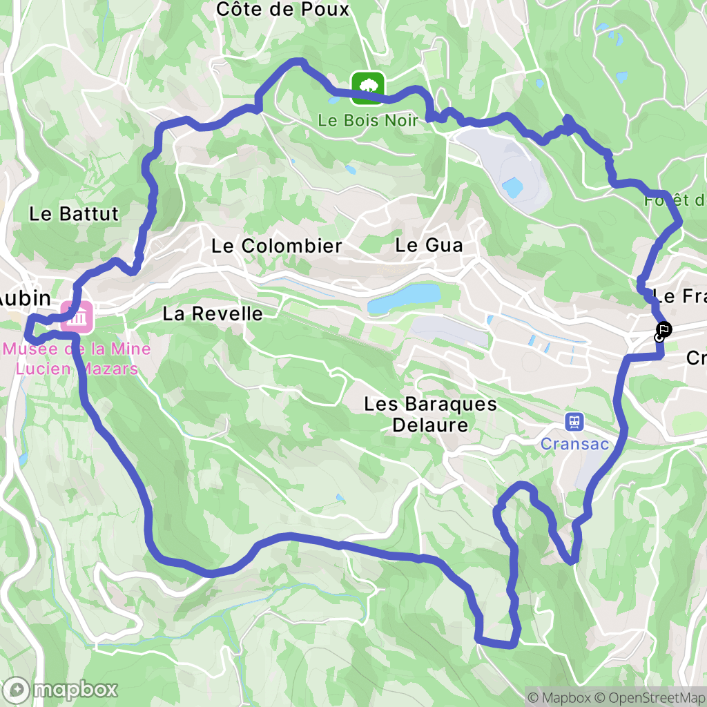 Cransac : carte du parcours de randonnée - France