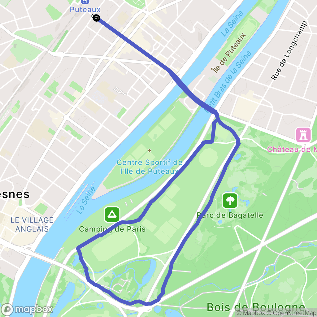 Puteaux : carte du parcours de randonnée - France