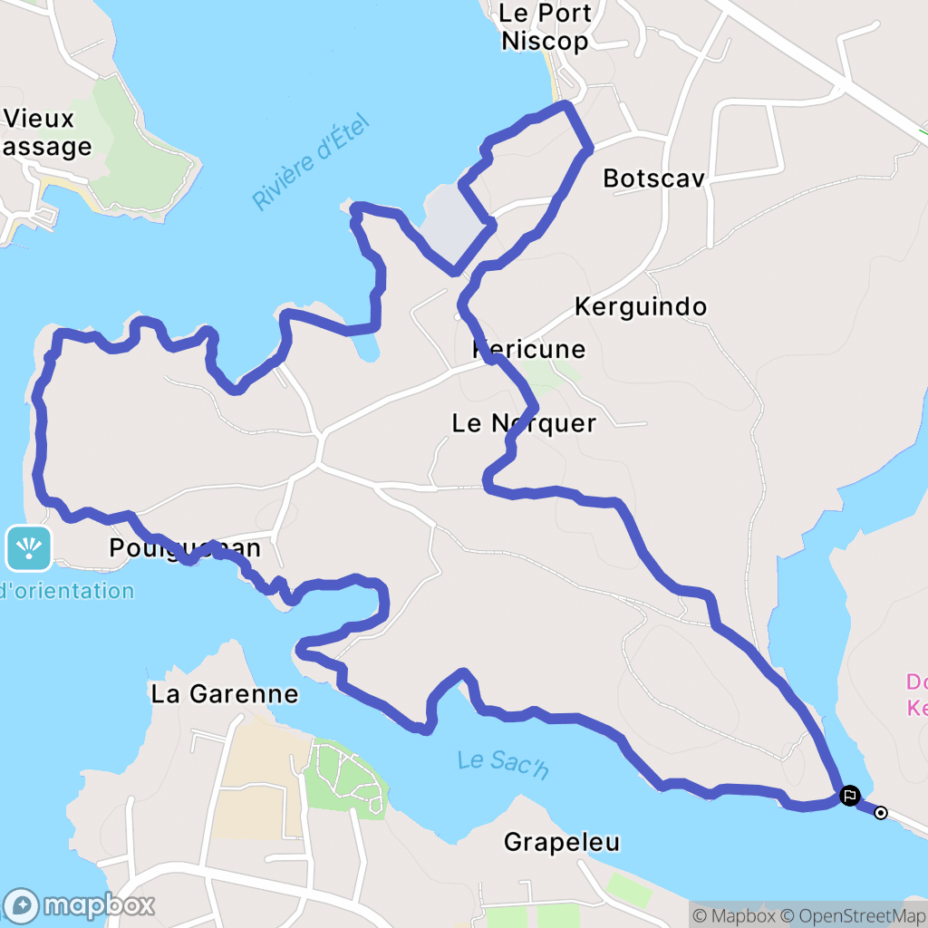 Belz : carte du parcours de randonnée - France