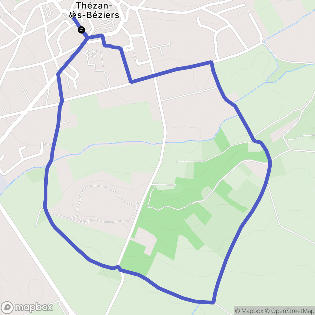 Thézan-lès-Béziers : carte du parcours de randonnée - France