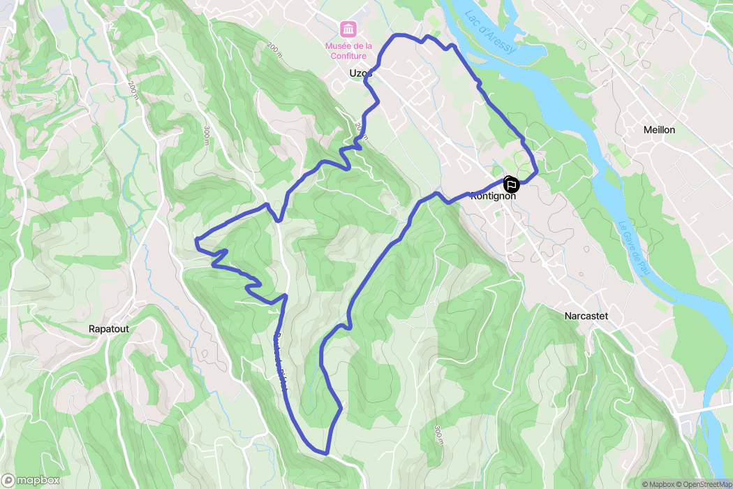Rontignon : carte du parcours de randonnée - France