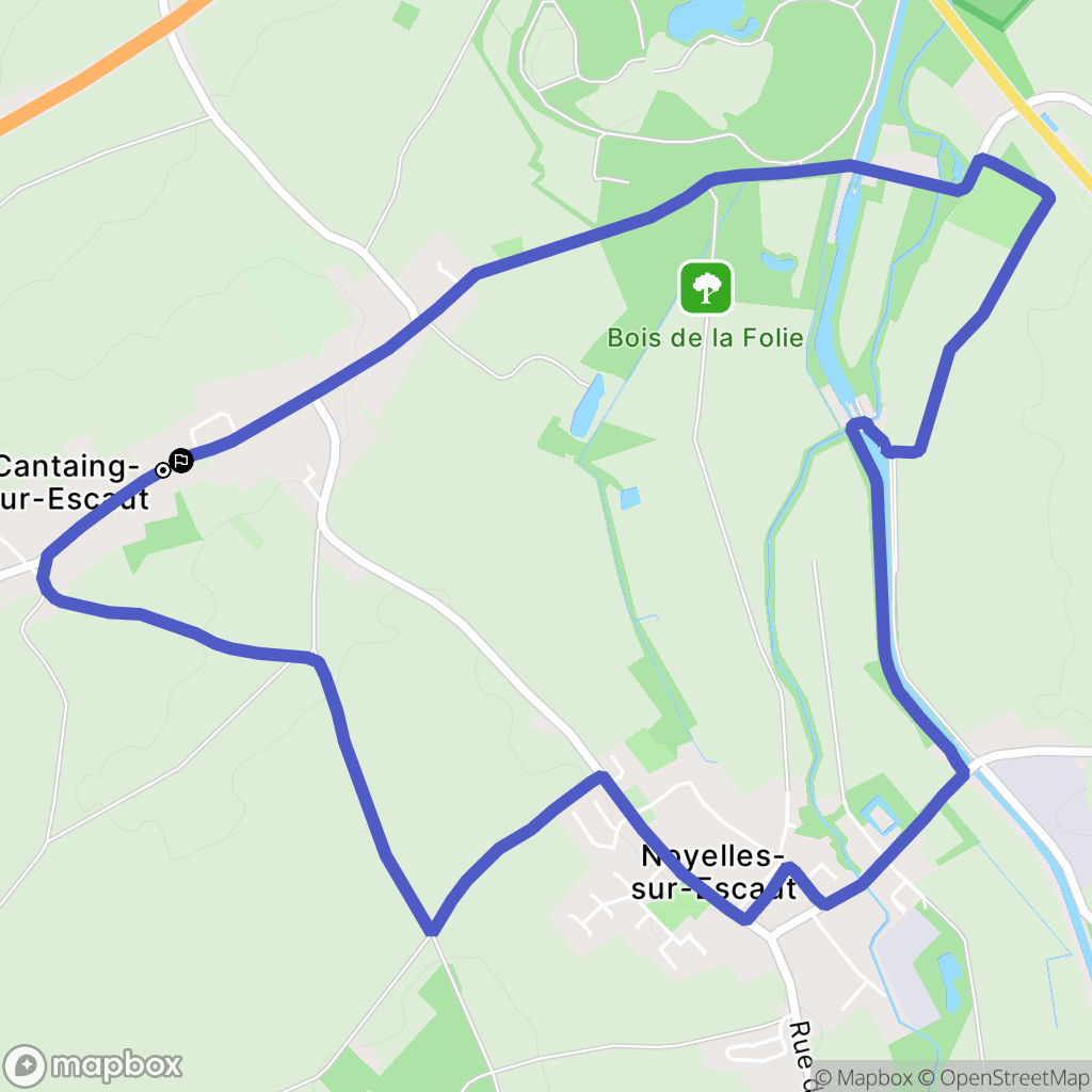 Cantaing-sur-Escaut : carte du parcours de randonnée - France