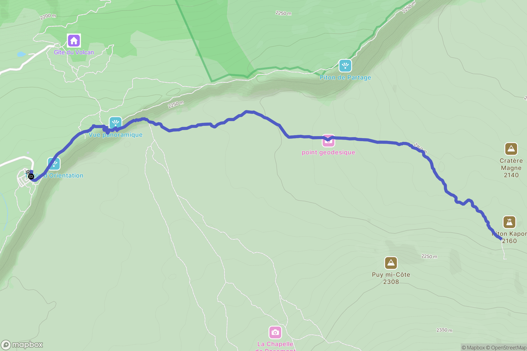 Sainte Rose : carte du parcours de randonnée - France