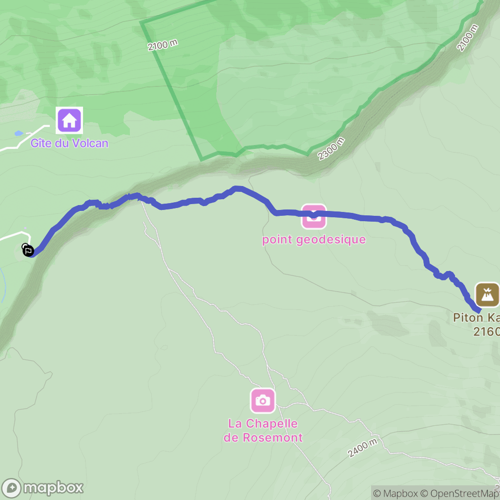 Sainte Rose : carte du parcours de randonnée - France