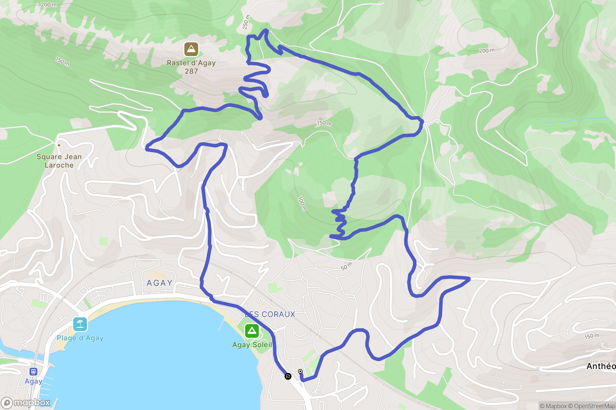 Saint-Raphaël : carte du parcours de randonnée - France