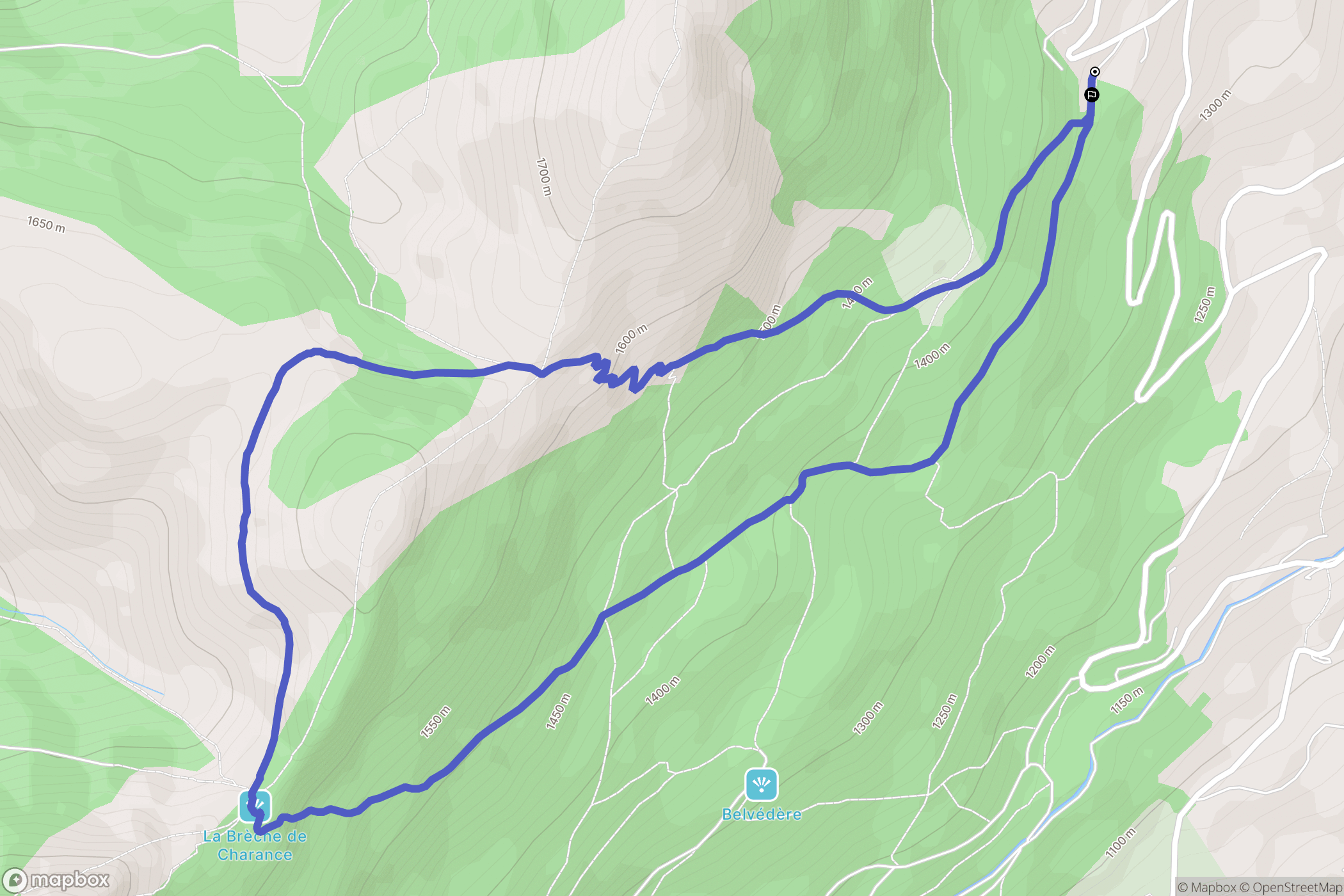 Gap : carte du parcours de randonnée - France