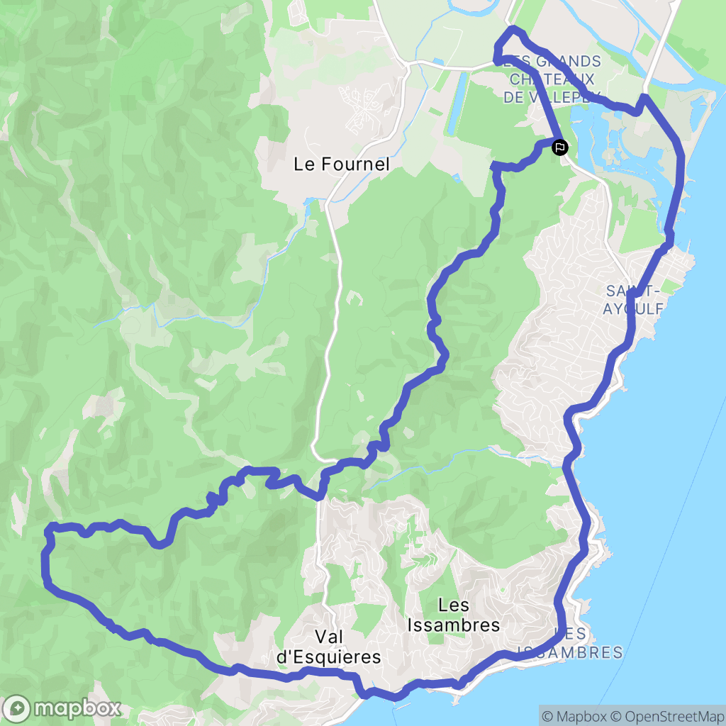 Fréjus : carte du parcours de randonnée - France