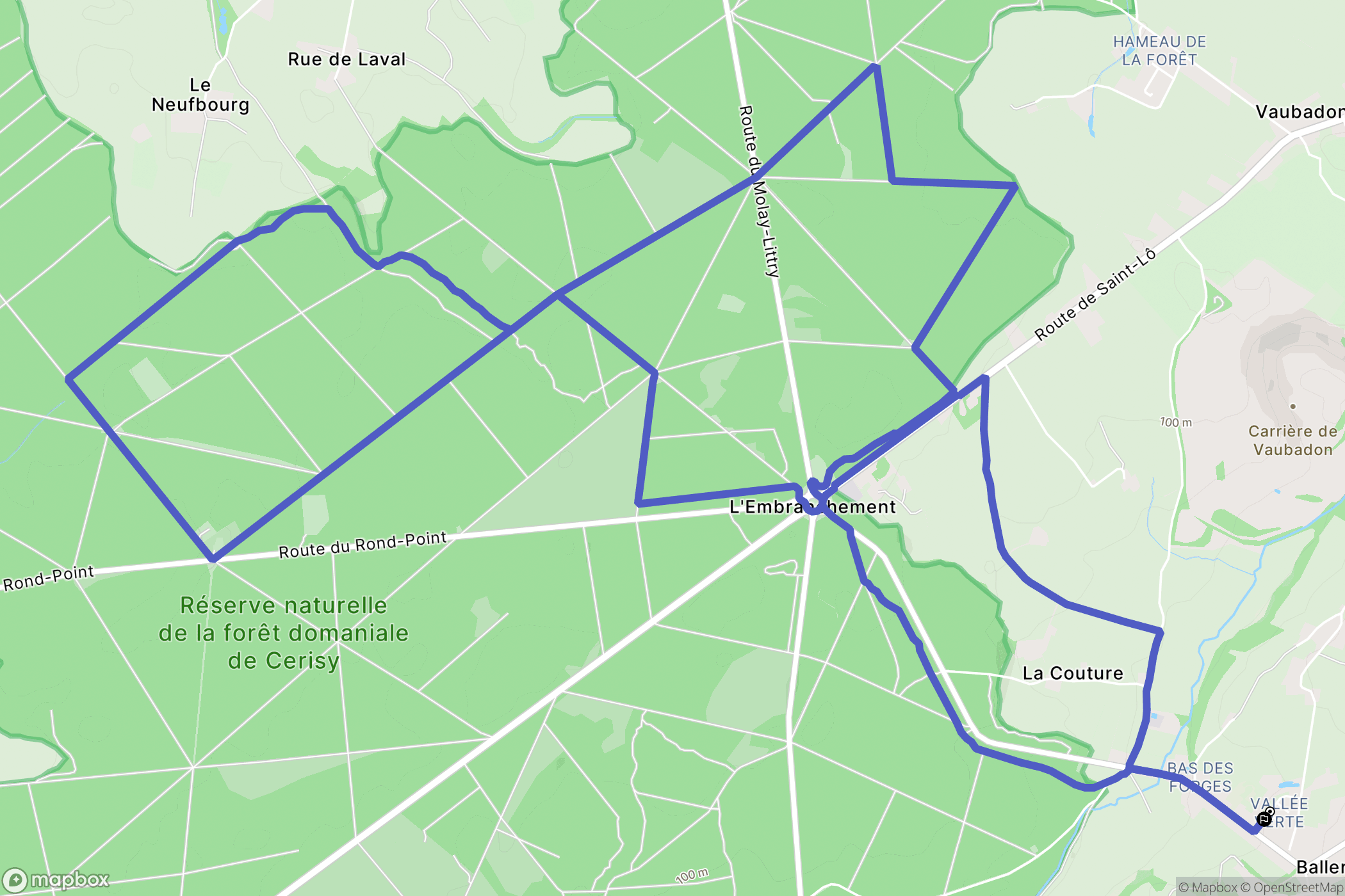 Balleroy-sur-Drôme : carte du parcours de randonnée - France