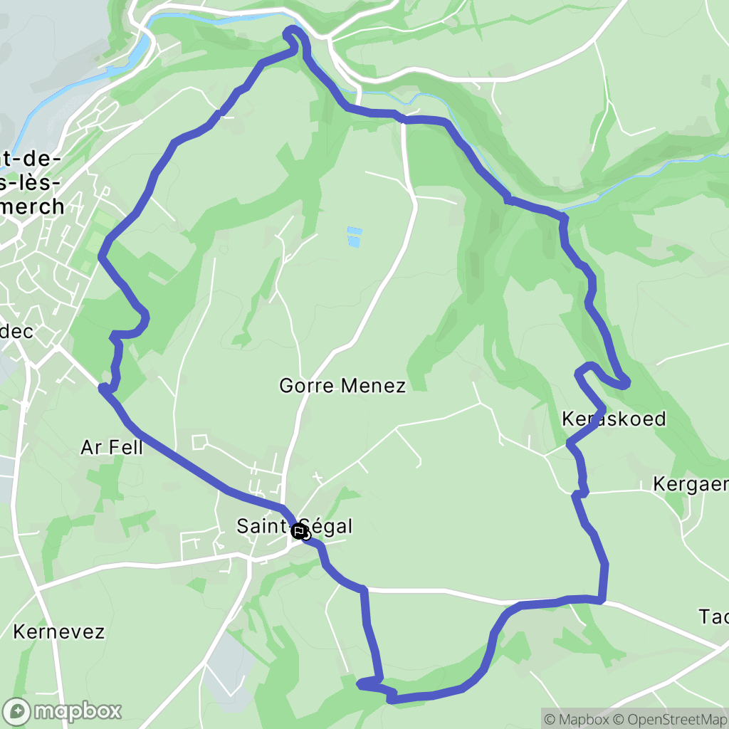 Saint-Ségal : carte du parcours de randonnée - France