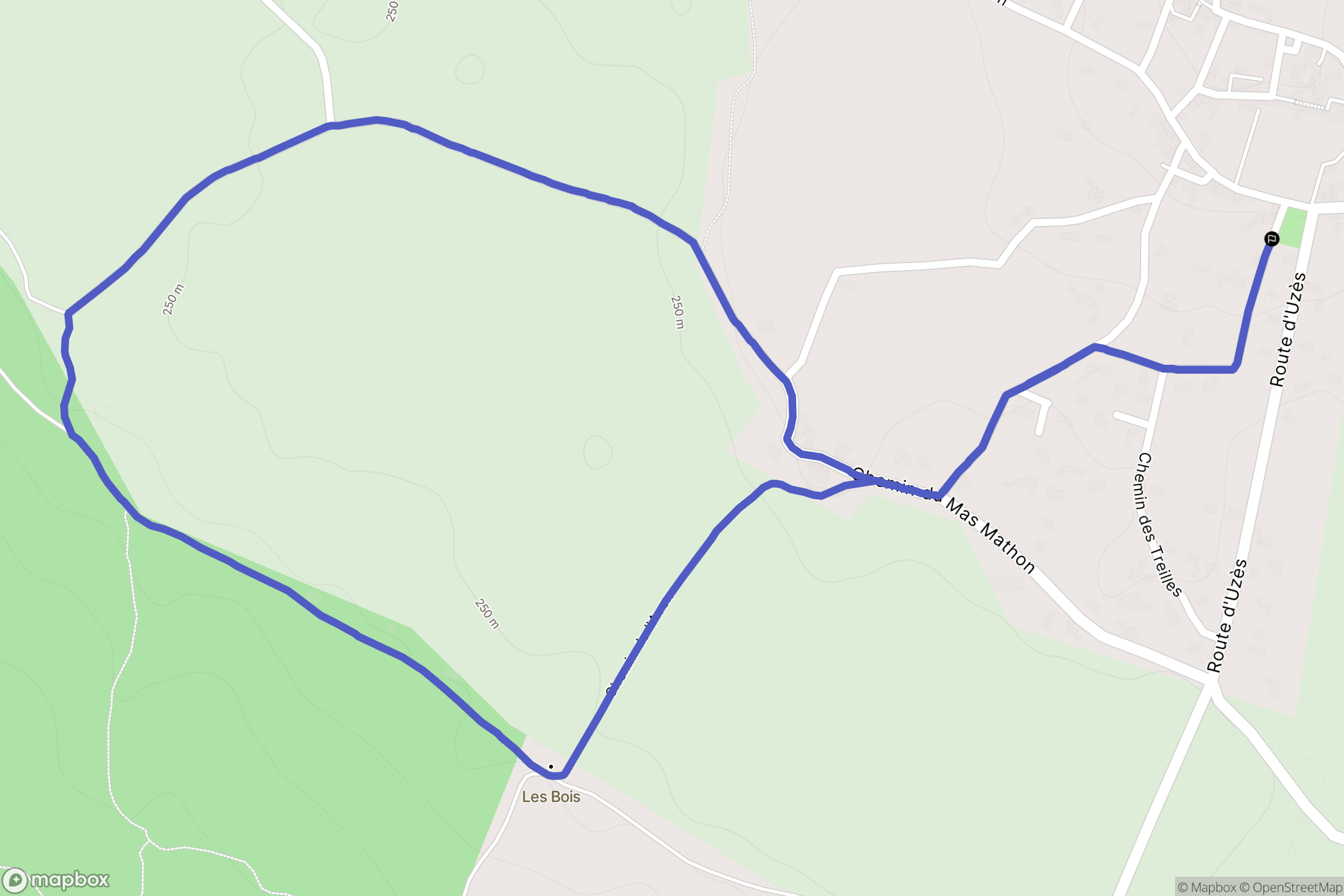 La Bruguière : carte du parcours de randonnée - France