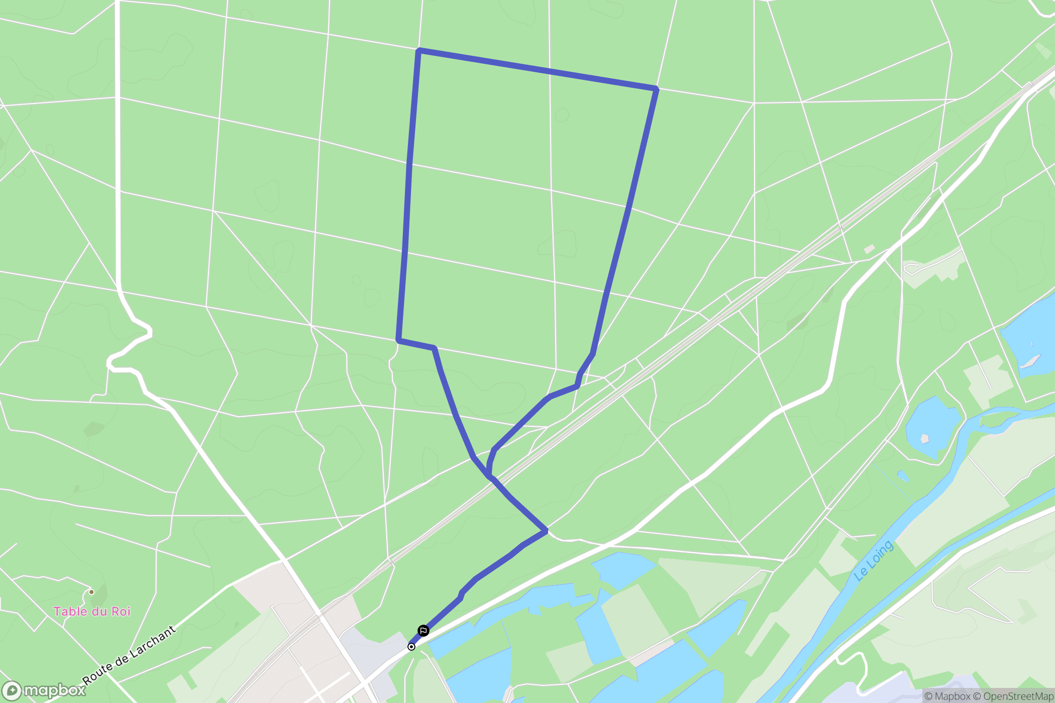 Montigny-sur-Loing : carte du parcours de randonnée - France