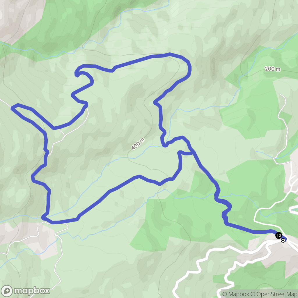 Borgo : carte du parcours de randonnée - France