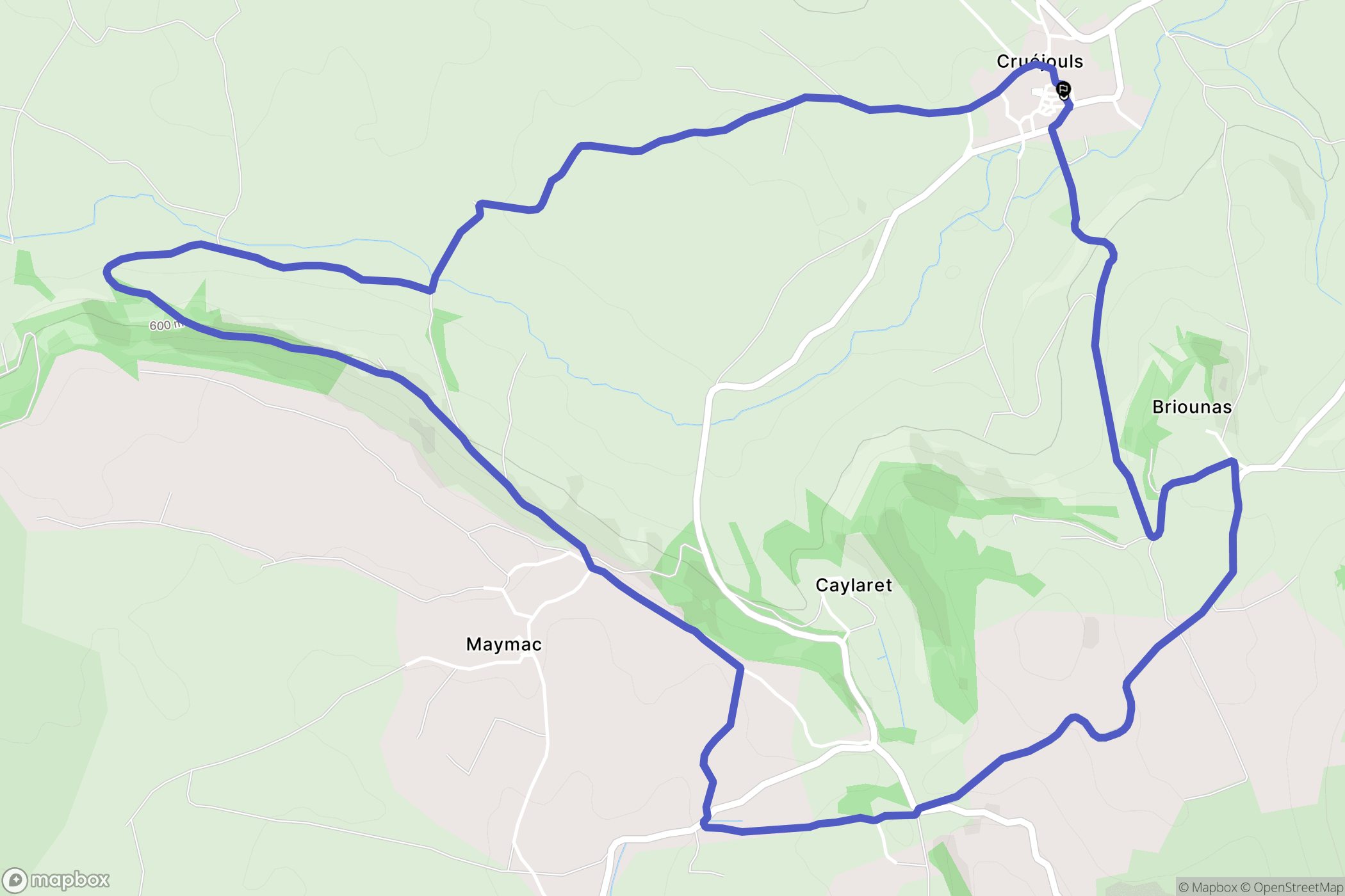 Palmas d'Aveyron : carte du parcours de randonnée - France