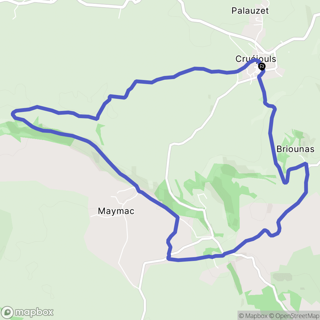 Palmas d'Aveyron : carte du parcours de randonnée - France
