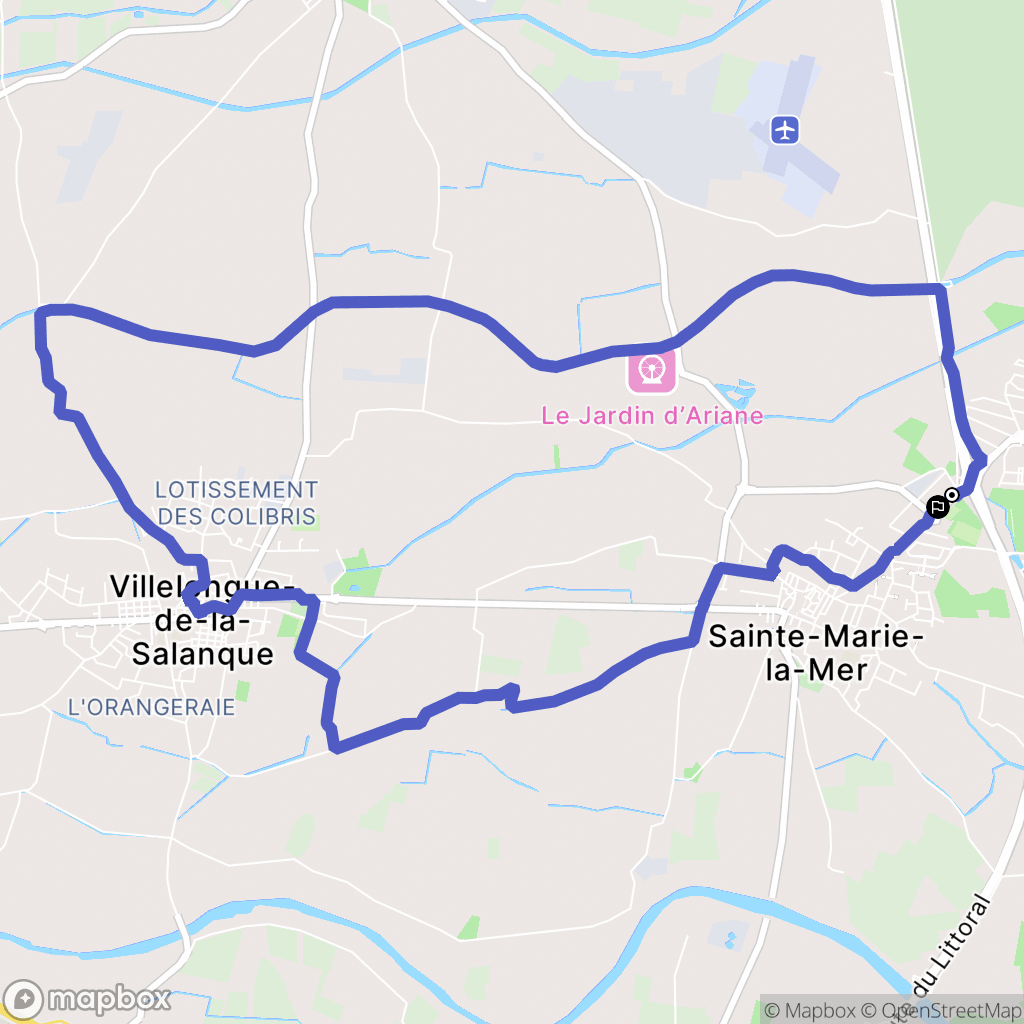 Sainte-Marie-la-Mer : carte du parcours de randonnée - France