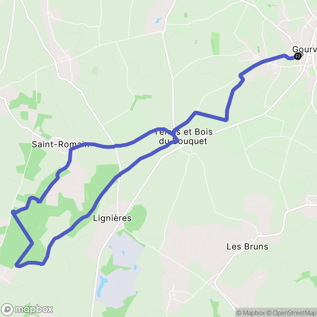 Rouillac : carte du parcours de randonnée - France