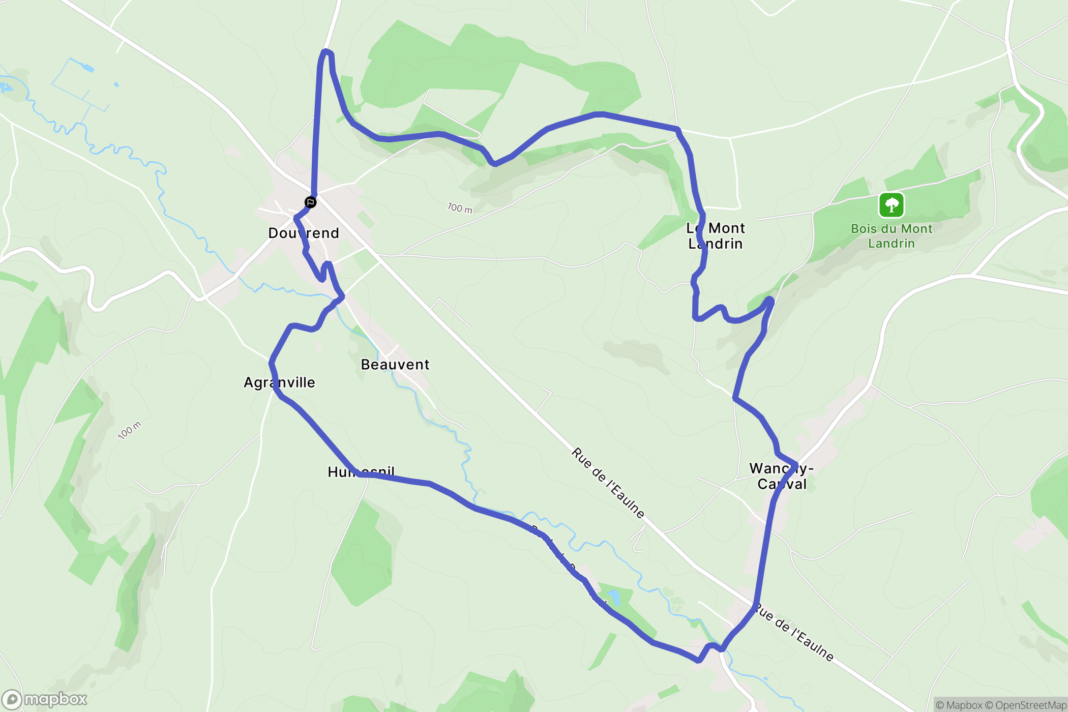 Douvrend : carte du parcours de randonnée - France