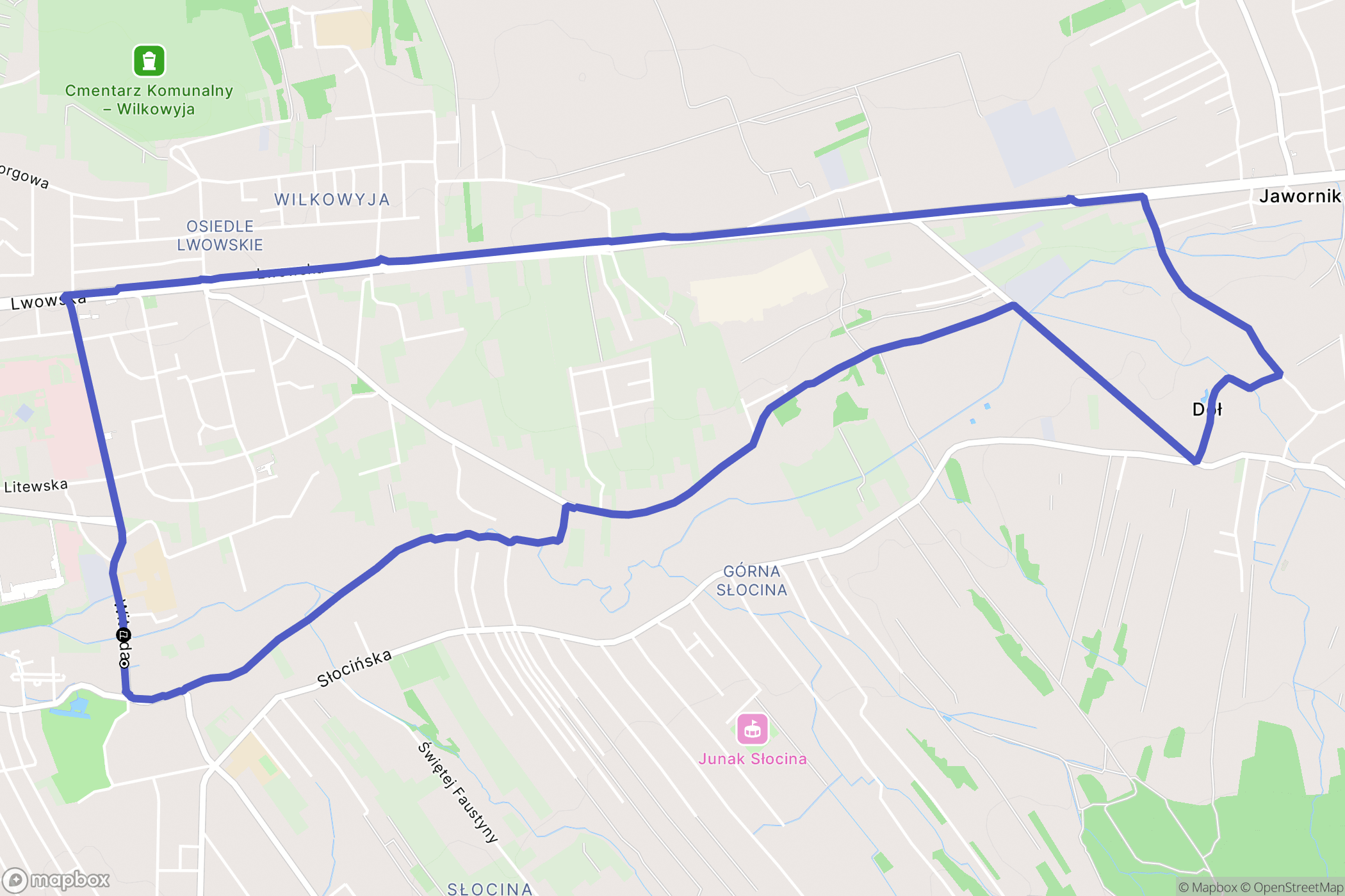 Rzeszów: mapa trasy - Poland