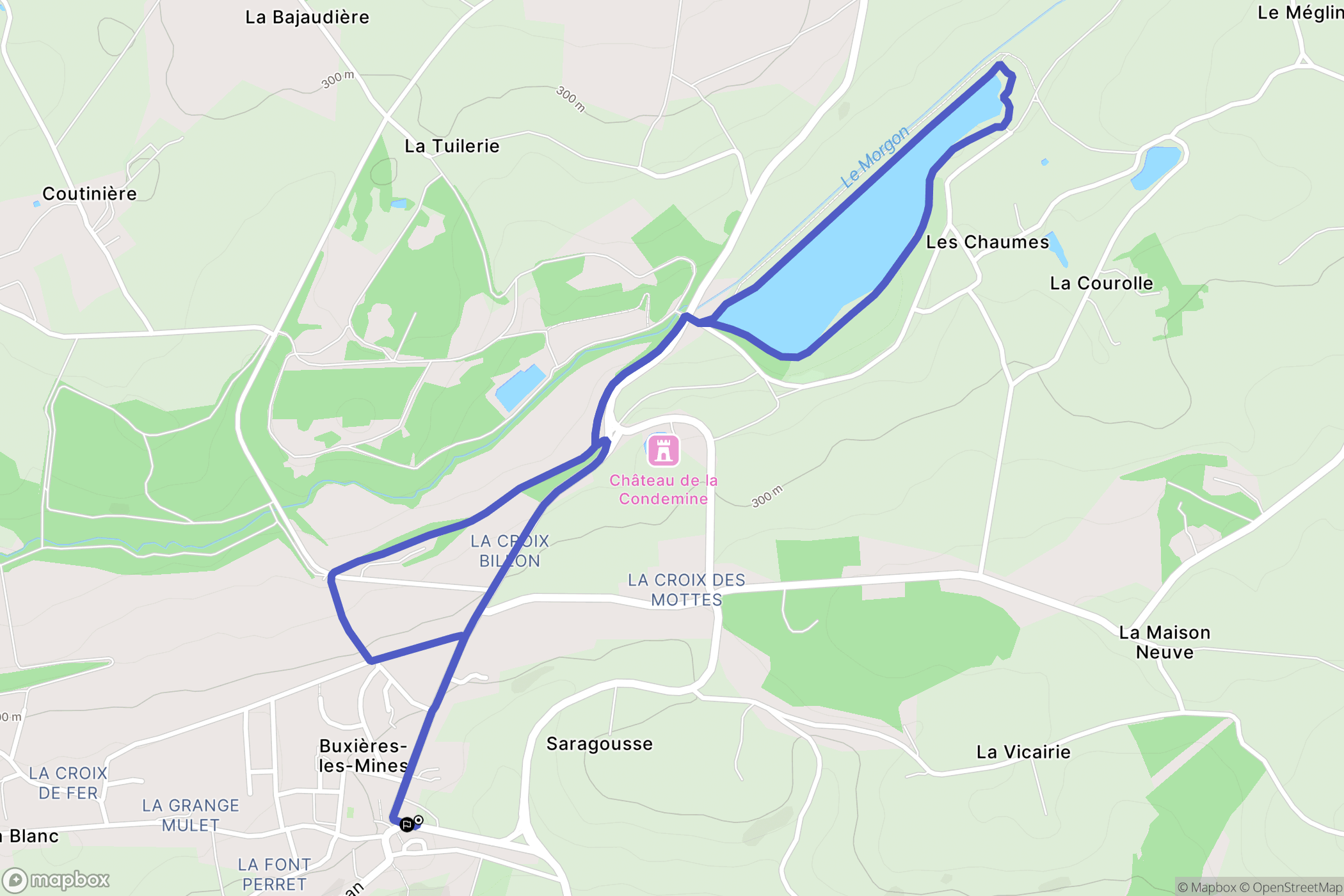 Buxières-les-Mines : carte du parcours de randonnée - France