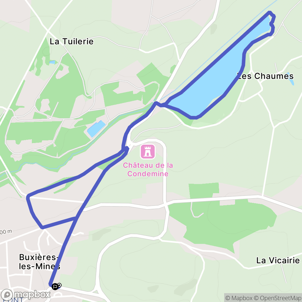 Buxières-les-Mines : carte du parcours de randonnée - France