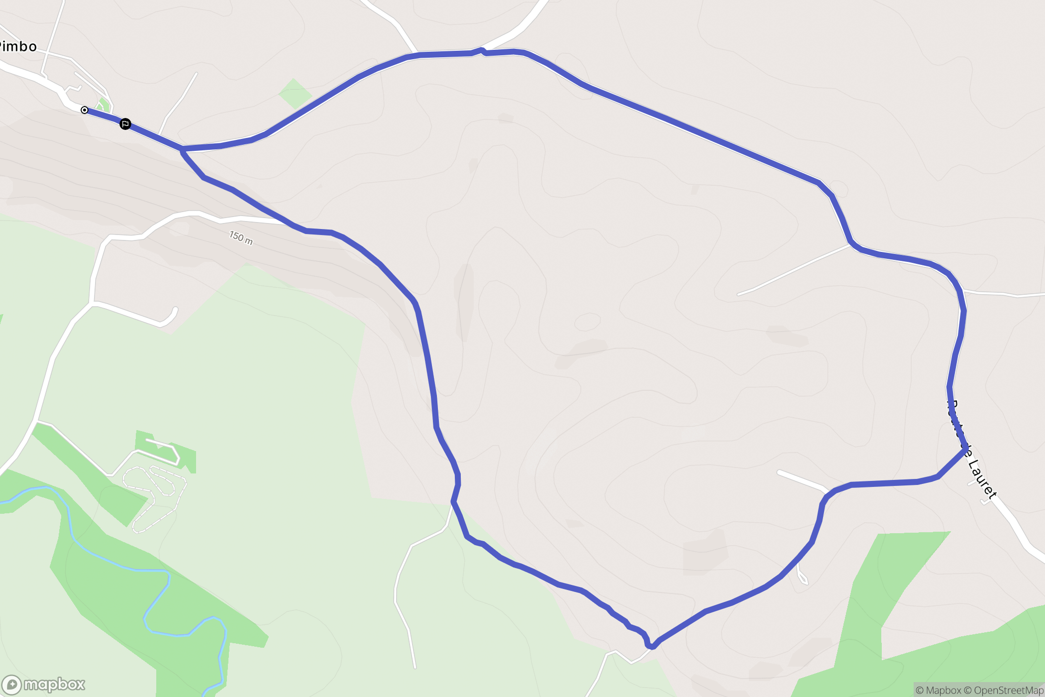 Pimbo : carte du parcours de randonnée - France