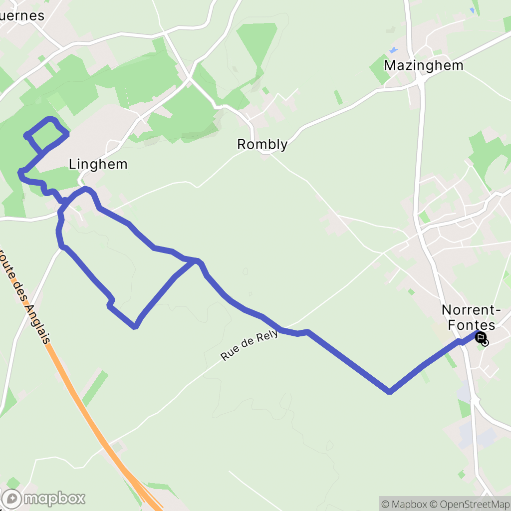 Norrent-Fontes : carte du parcours de randonnée - France
