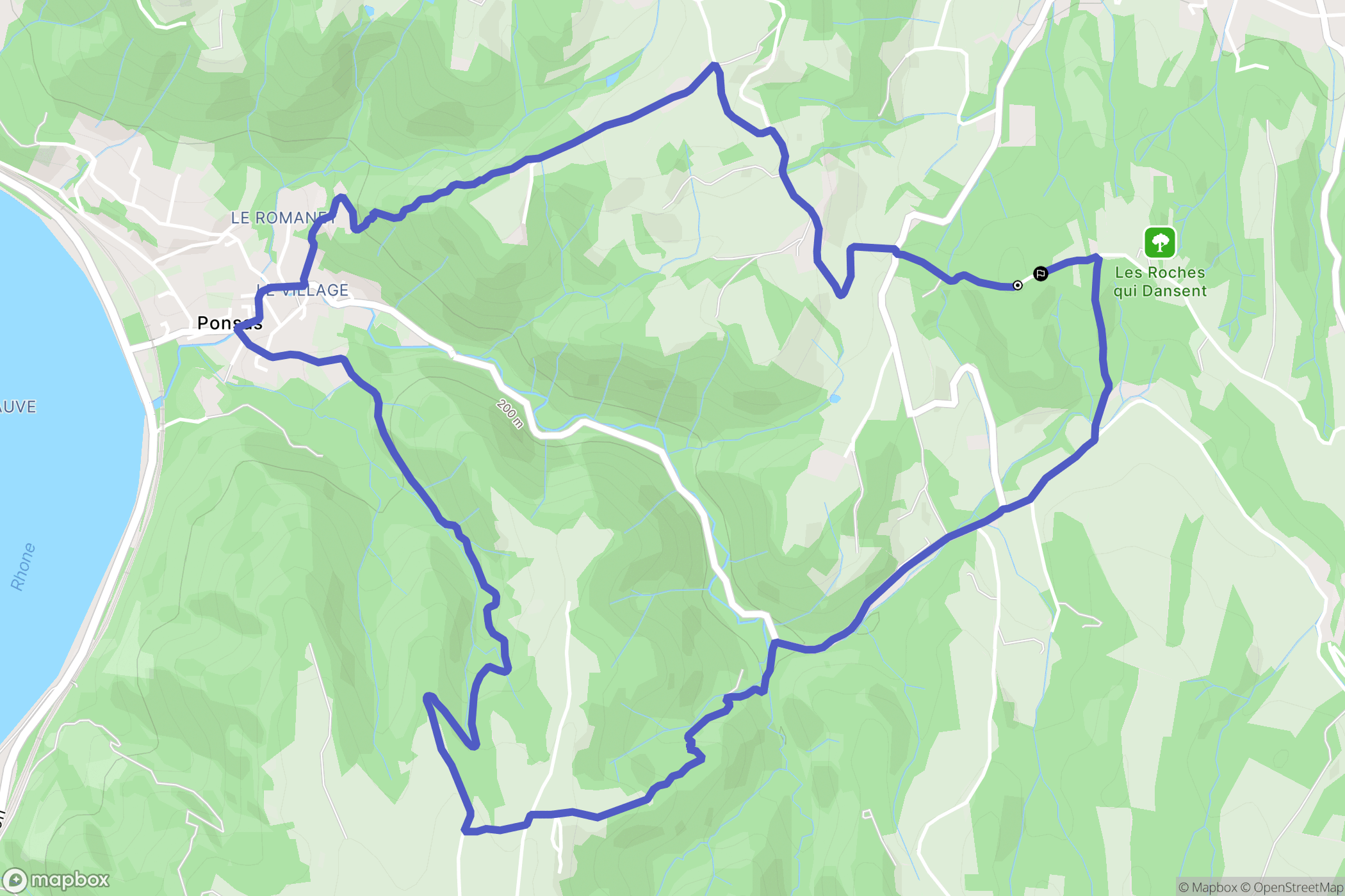 Saint-Barthélémy-de-Vals : carte du parcours de randonnée - France