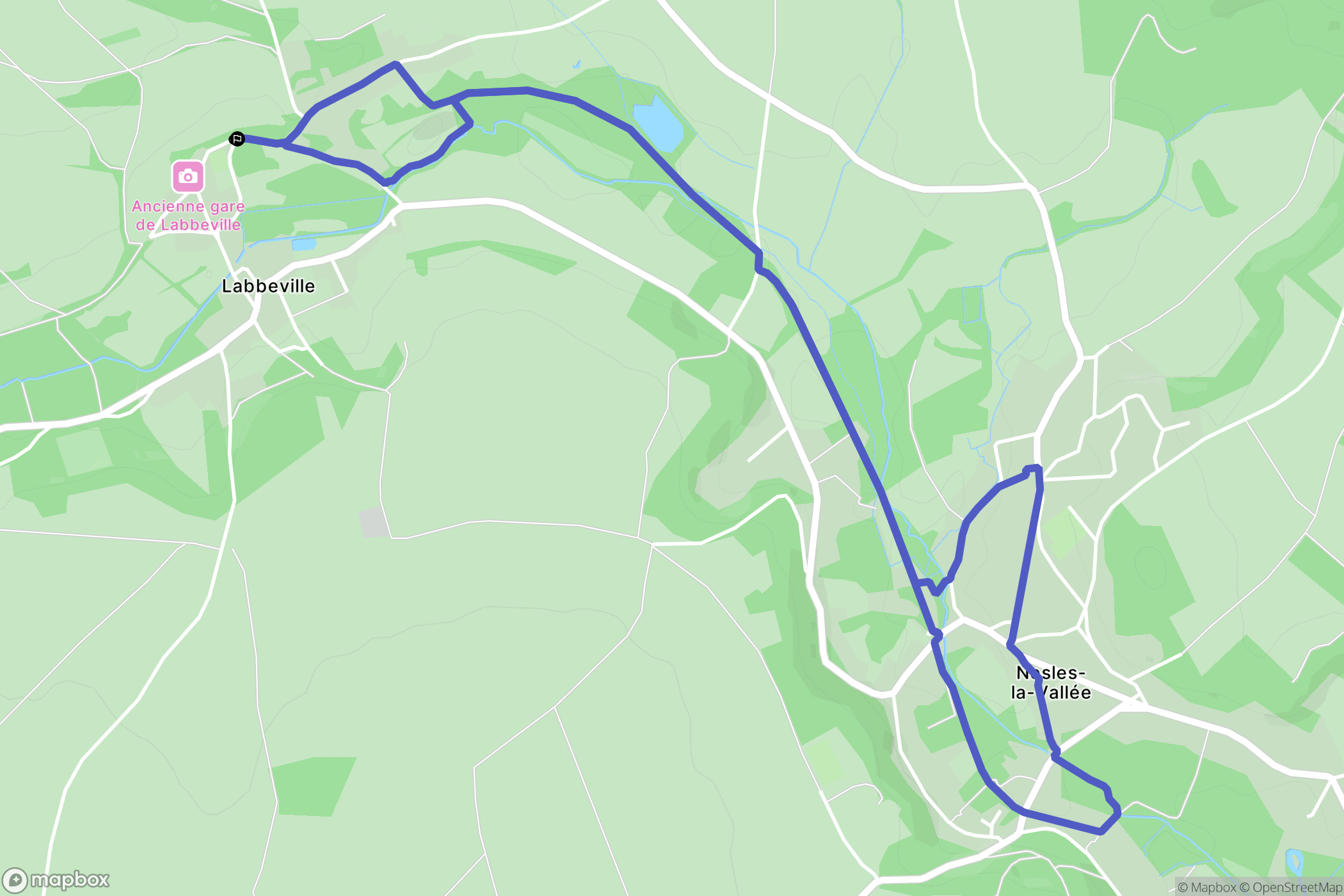 Labbeville : carte du parcours de randonnée - France