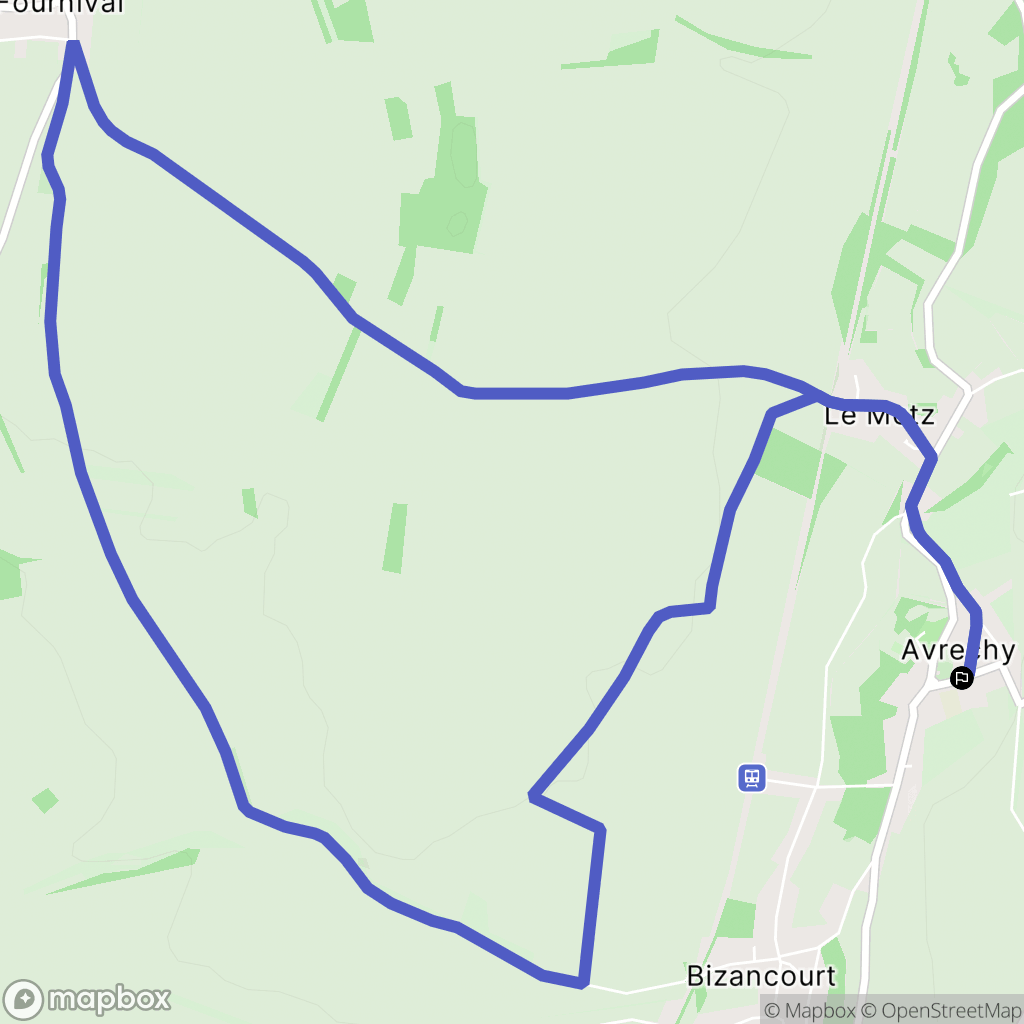 Avrechy : carte du parcours de randonnée - France