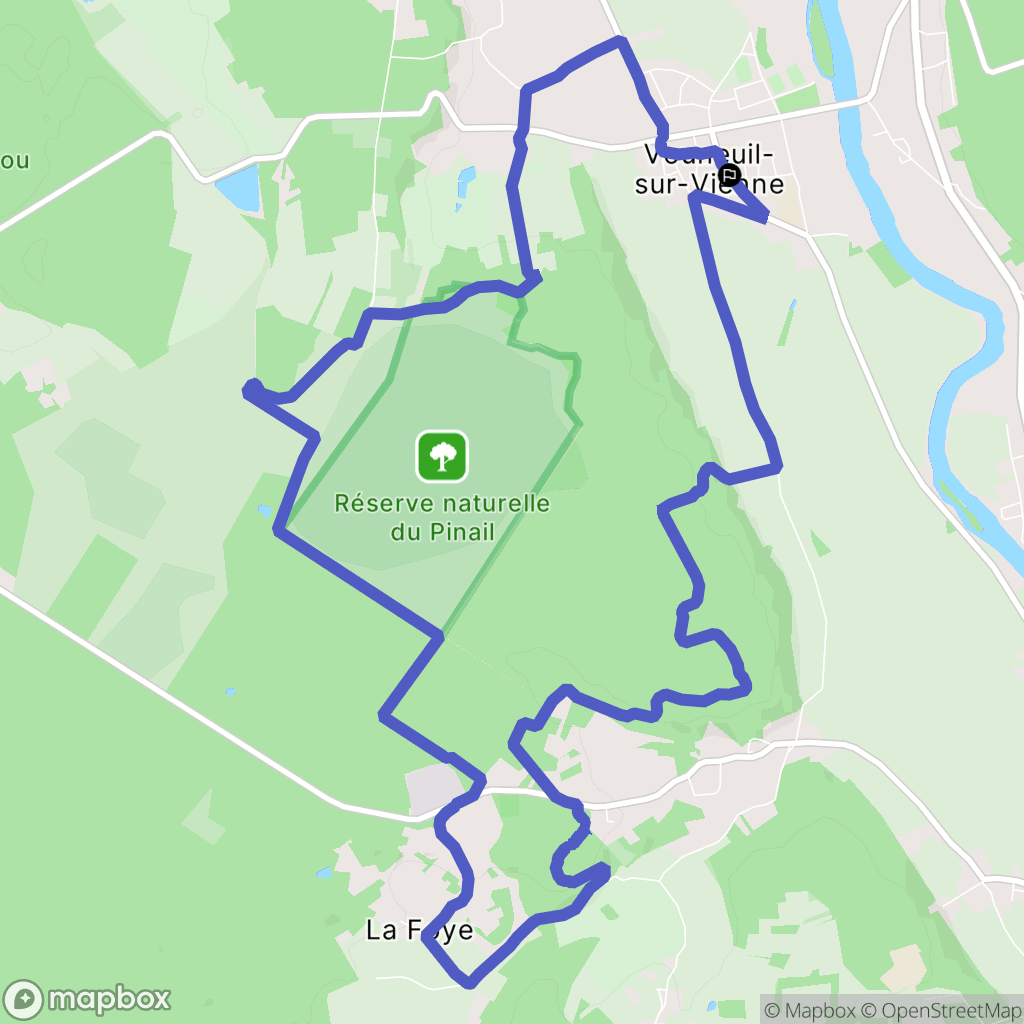 Vouneuil-sur-Vienne : carte du parcours de randonnée - France