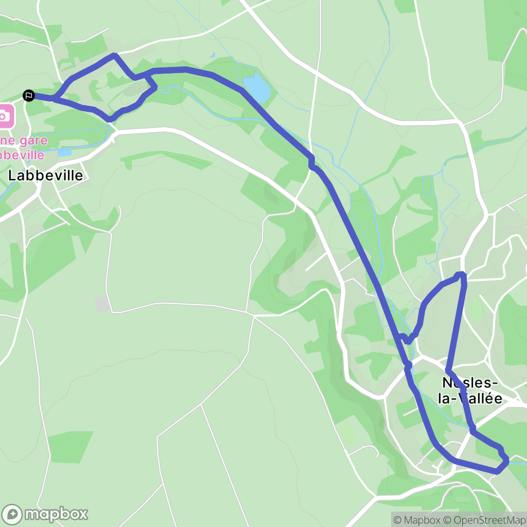 Labbeville : carte du parcours de randonnée - France