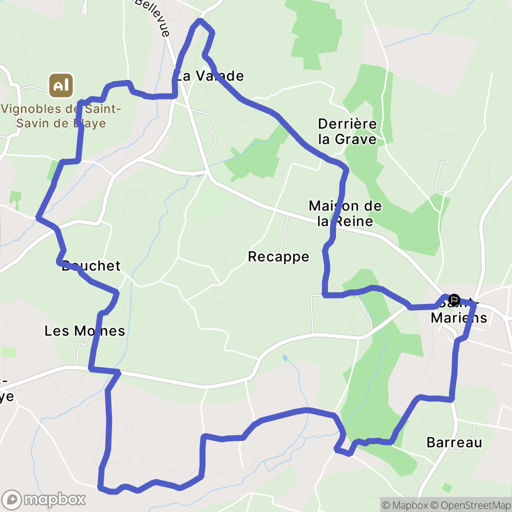 Saint-Mariens : carte du parcours de randonnée - France