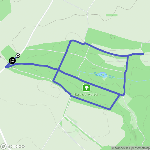 Guiry-en-Vexin : carte du parcours de randonnée - France