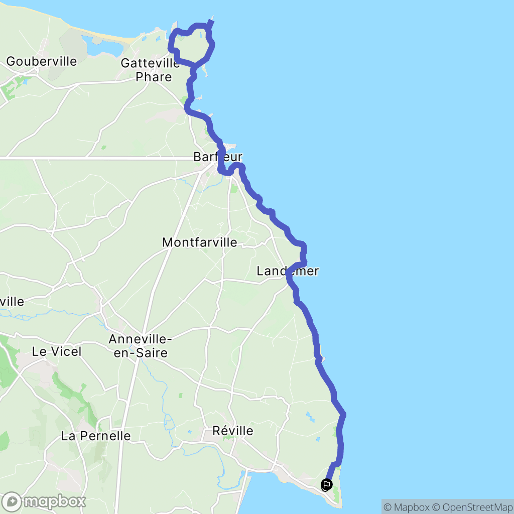Reville : carte du parcours de randonnée - France