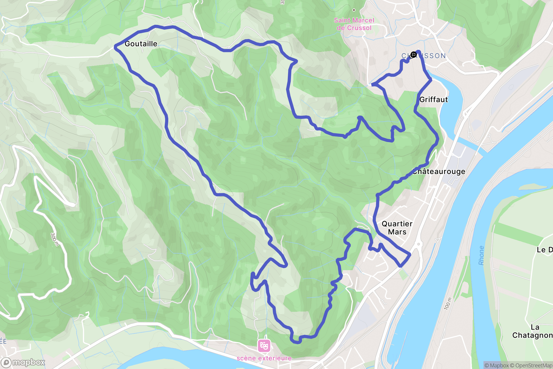 Saint-Georges-les-Bains : carte du parcours de randonnée - France