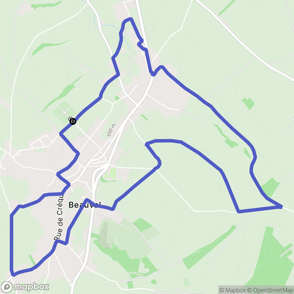 Beauval : carte du parcours de randonnée - France
