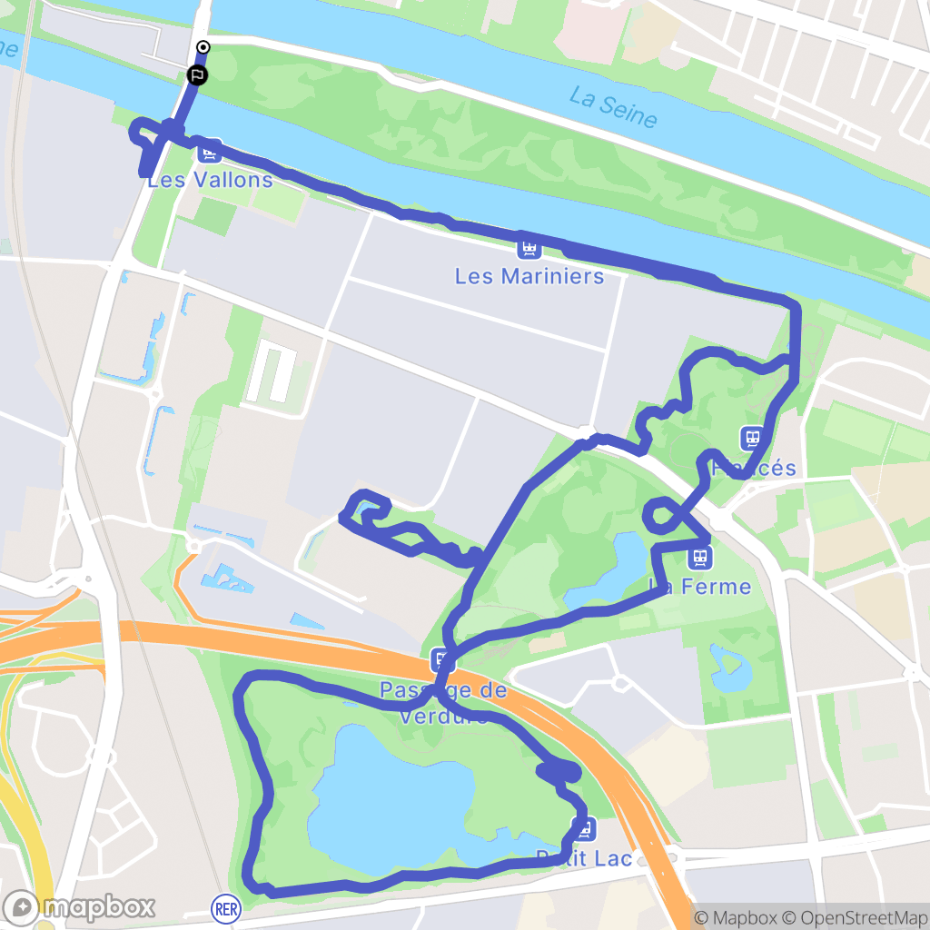 L'Île-Saint-Denis : carte du parcours de randonnée - France